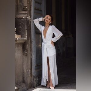 12th Tribe White Long Sleeve Dress